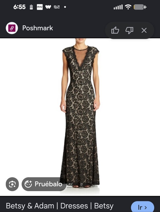 Betsy & Adam Dresses & Skirts - Betsy & Adam Black Lace Overlay Maxi Dress